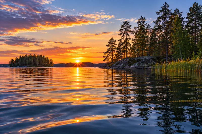 AI-generated Lake Sunset Waterline